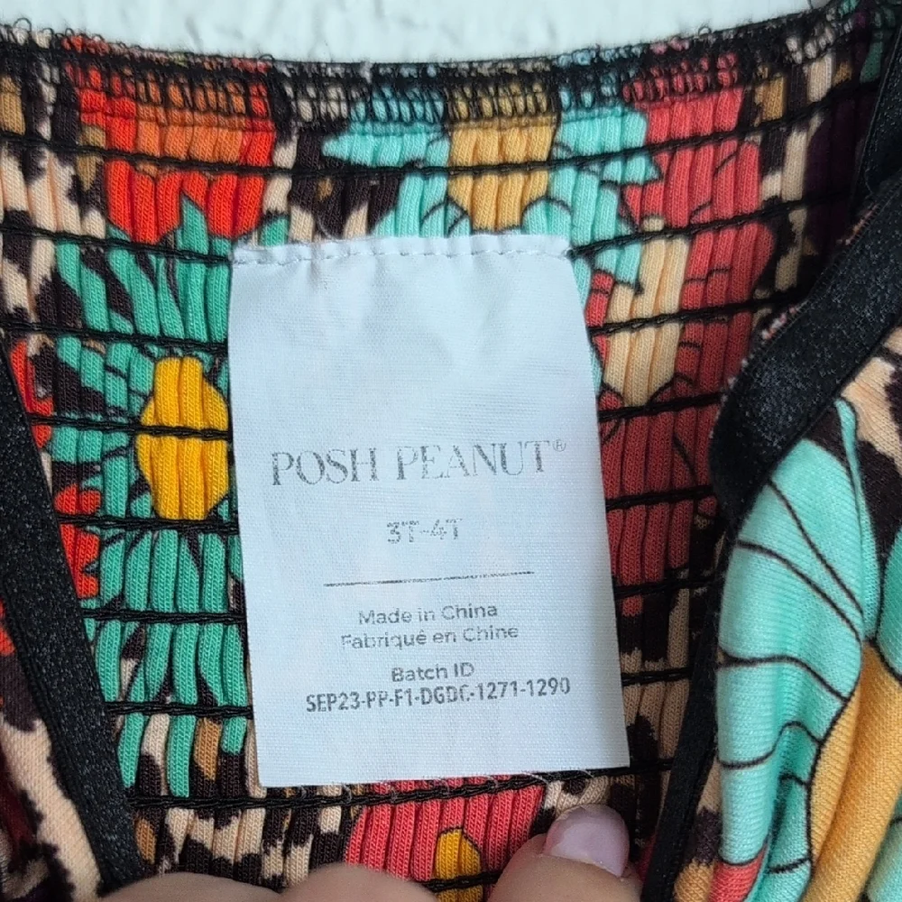 Posh Peanut Colorful Floral and Black Tutu Dress